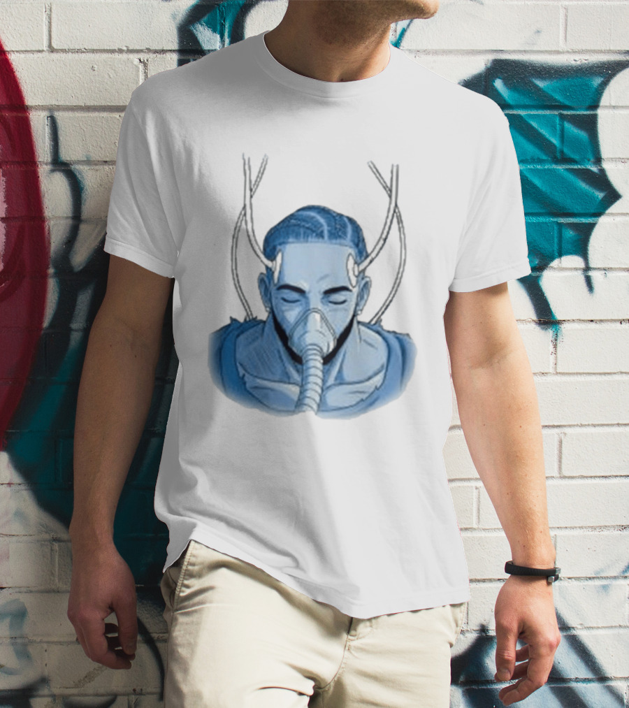 Reaven Leggenda Futuristic Masked Figure With Antlers T-Shirt