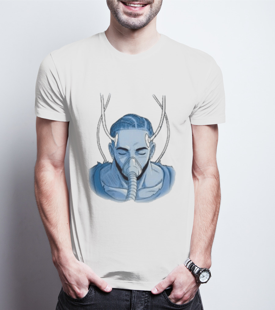 Reaven Leggenda Futuristic Masked Figure With Antlers T-Shirt