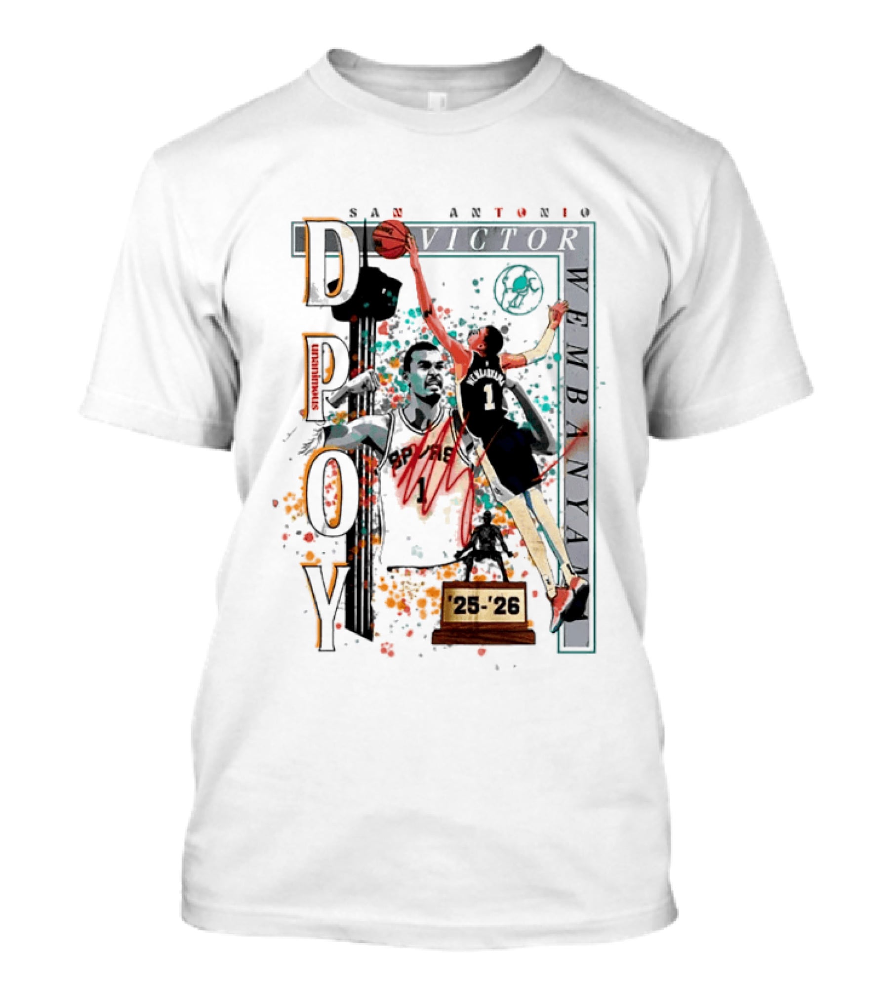 San Antonio Spurs DPOY Victor Wembanyama 25 26 T-Shirt