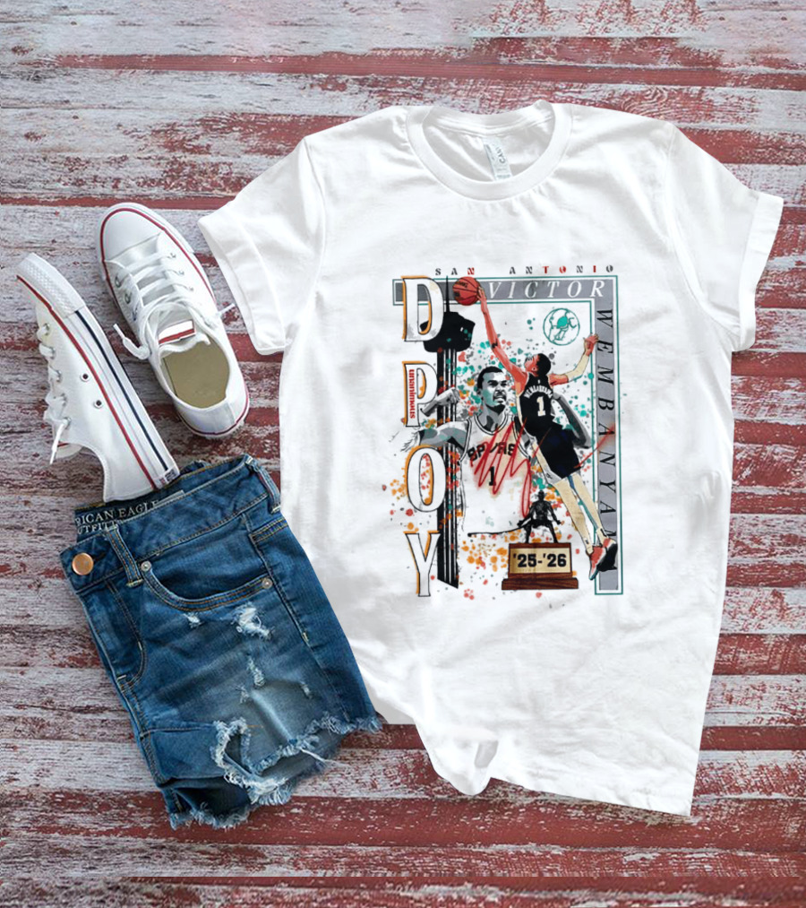 San Antonio Spurs DPOY Victor Wembanyama 25 26 T-Shirt