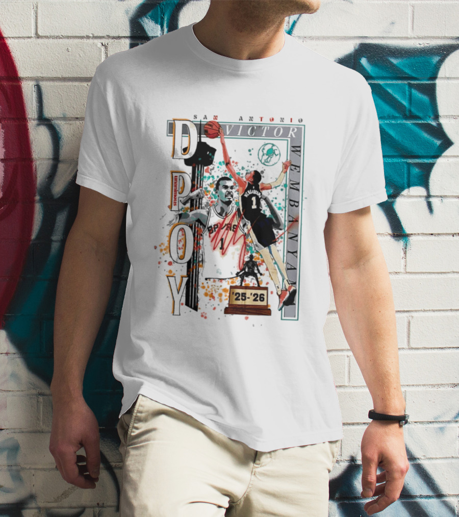 San Antonio Spurs DPOY Victor Wembanyama 25 26 T-Shirt