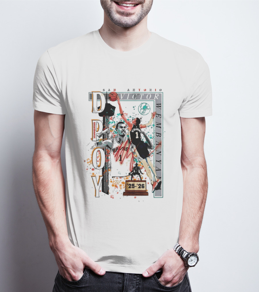 San Antonio Spurs DPOY Victor Wembanyama 25 26 T-Shirt