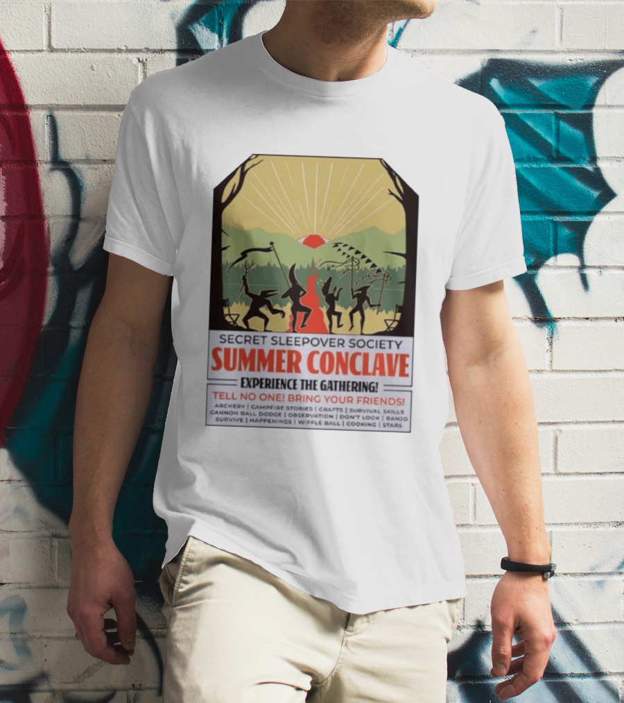Secret Sleepover Society Summer Conclave Experience The Gathering Archery Campfire Stories Crafts Survival Skills T-Shirt