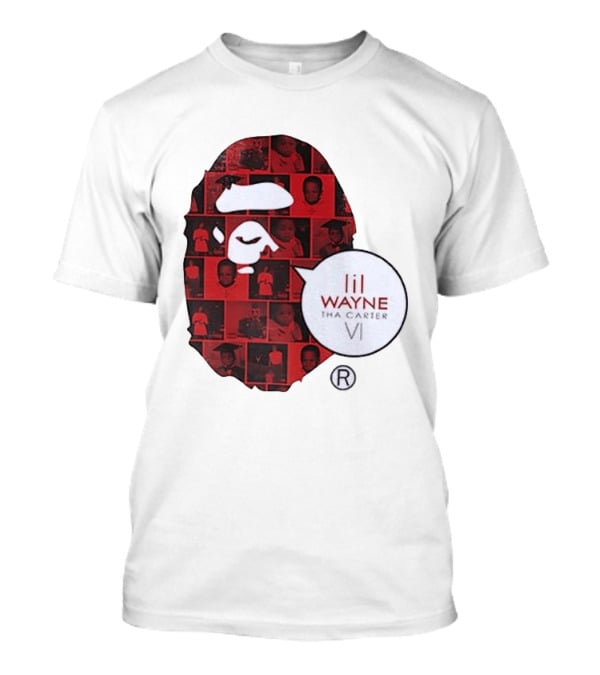 Lil Wayne Tha Carter VI BAPE Collaboration Red Photo Collage T-Shirt