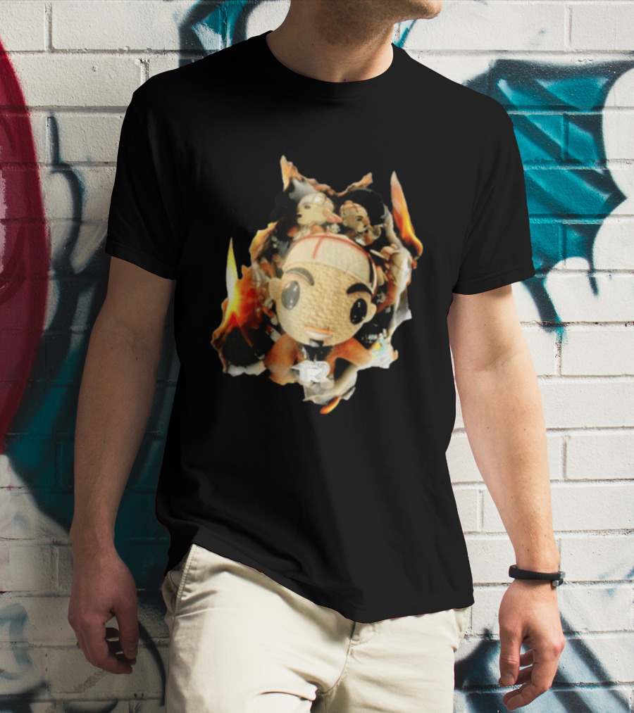 Street Mob Chuyin Los Locos Nunca Mueren Burning Plush Doll Fiery T-Shirt