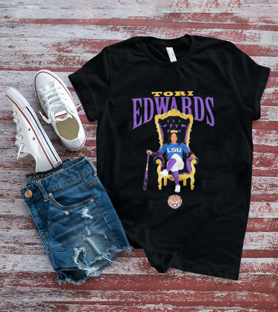 Tori Edwards LSU Tigers Softball Throne 2026 T-Shirt