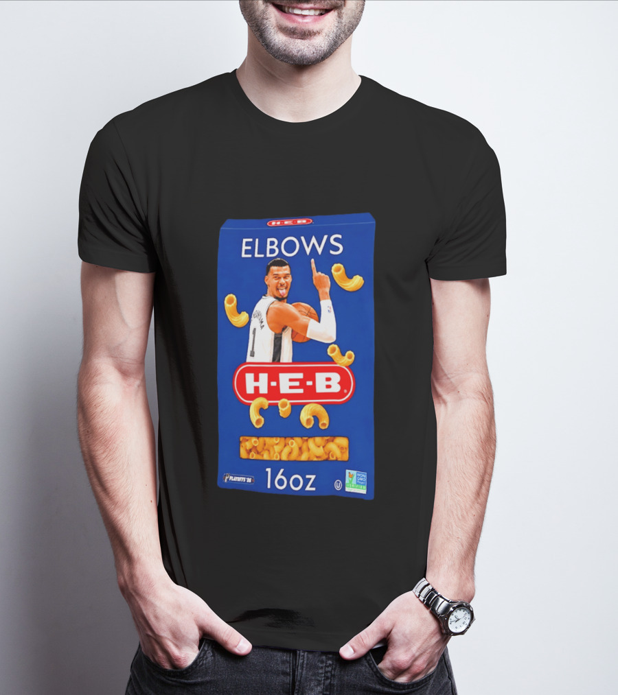 San Antonio Spurs Wemby HEB Elbows 16oz Playoffs Meme T-Shirt