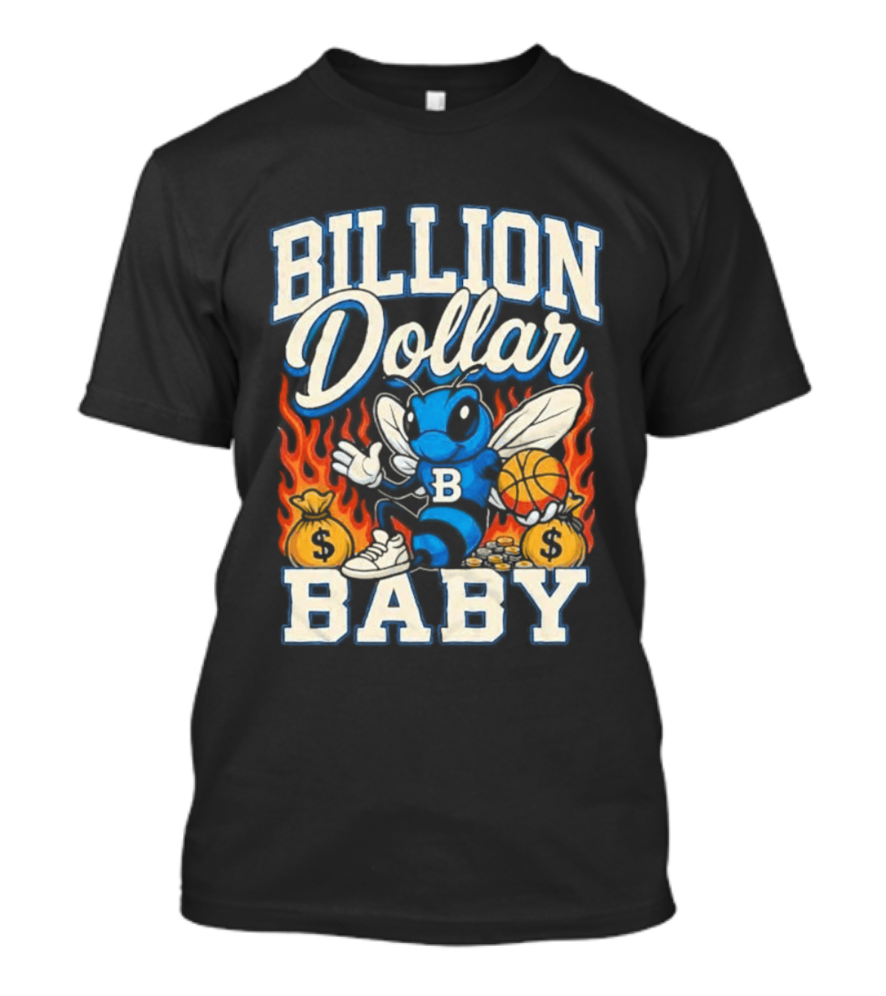 Billion Dollar Baby Hornets Mascot Fire And Moneybags T-Shirt