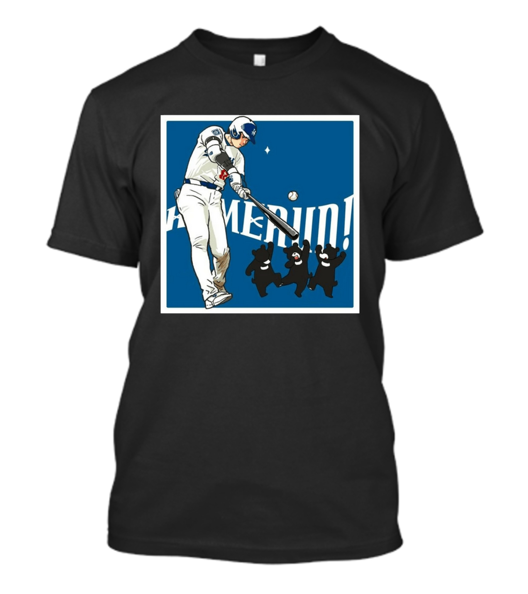 Shohei Ohtani Los Angeles Dodgers Home Run Anime Bears T-Shirt
