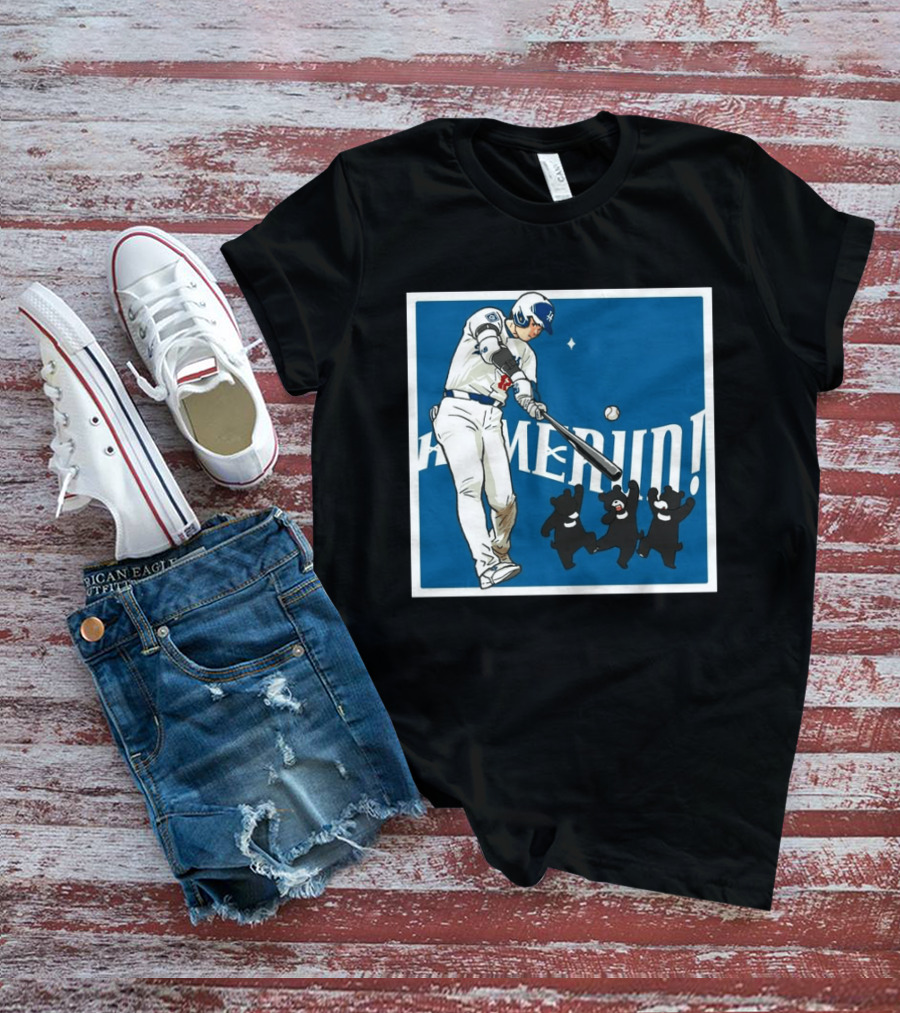 Shohei Ohtani Los Angeles Dodgers Home Run Anime Bears T-Shirt