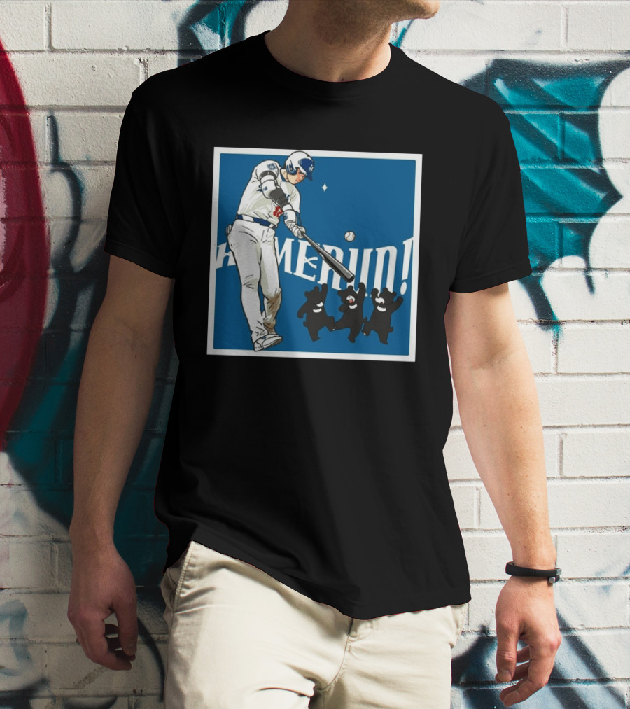 Shohei Ohtani Los Angeles Dodgers Home Run Anime Bears T-Shirt