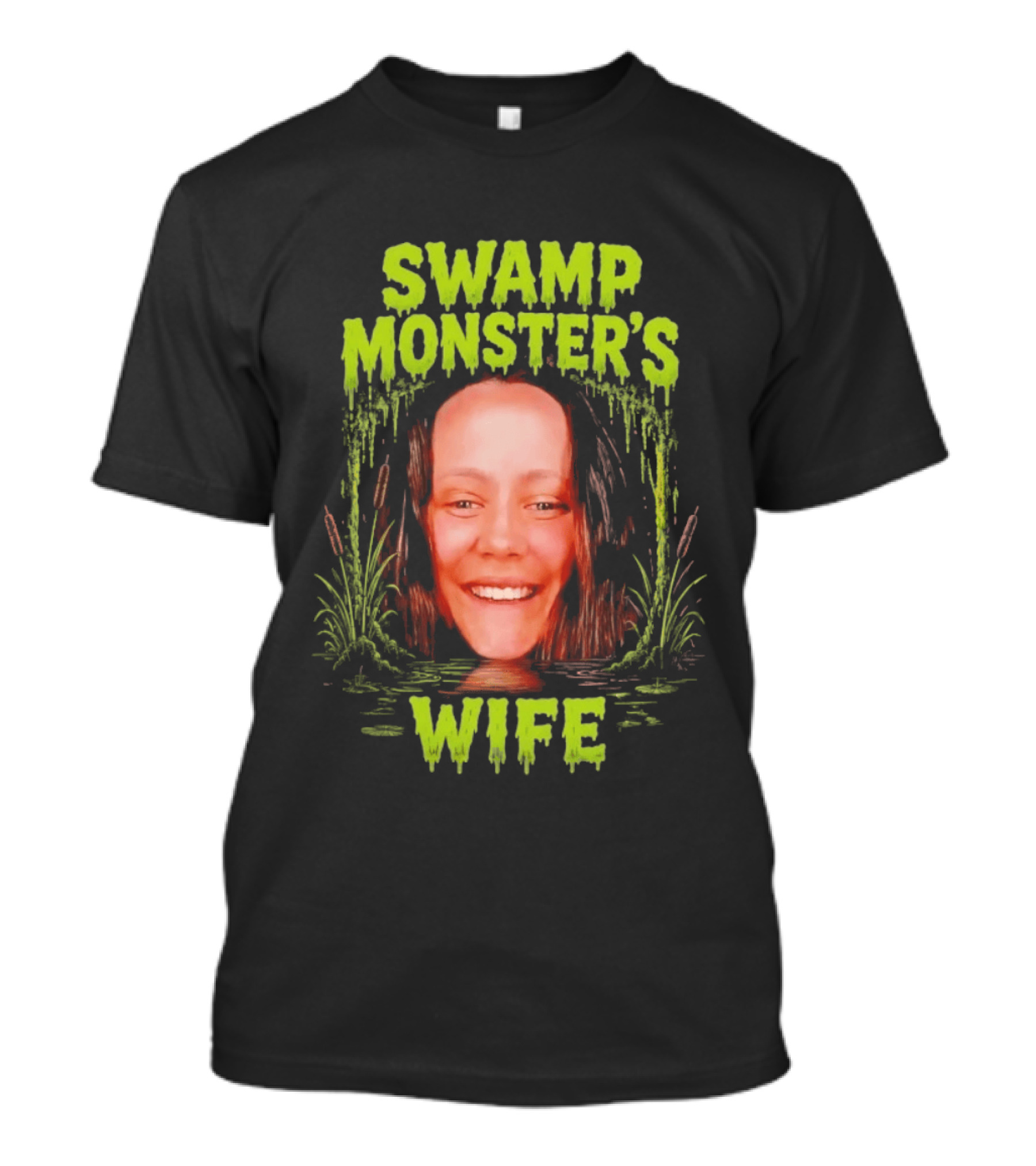 Swamp Monster's Wife Colorful Illustration With Smiling Face T-Shirt