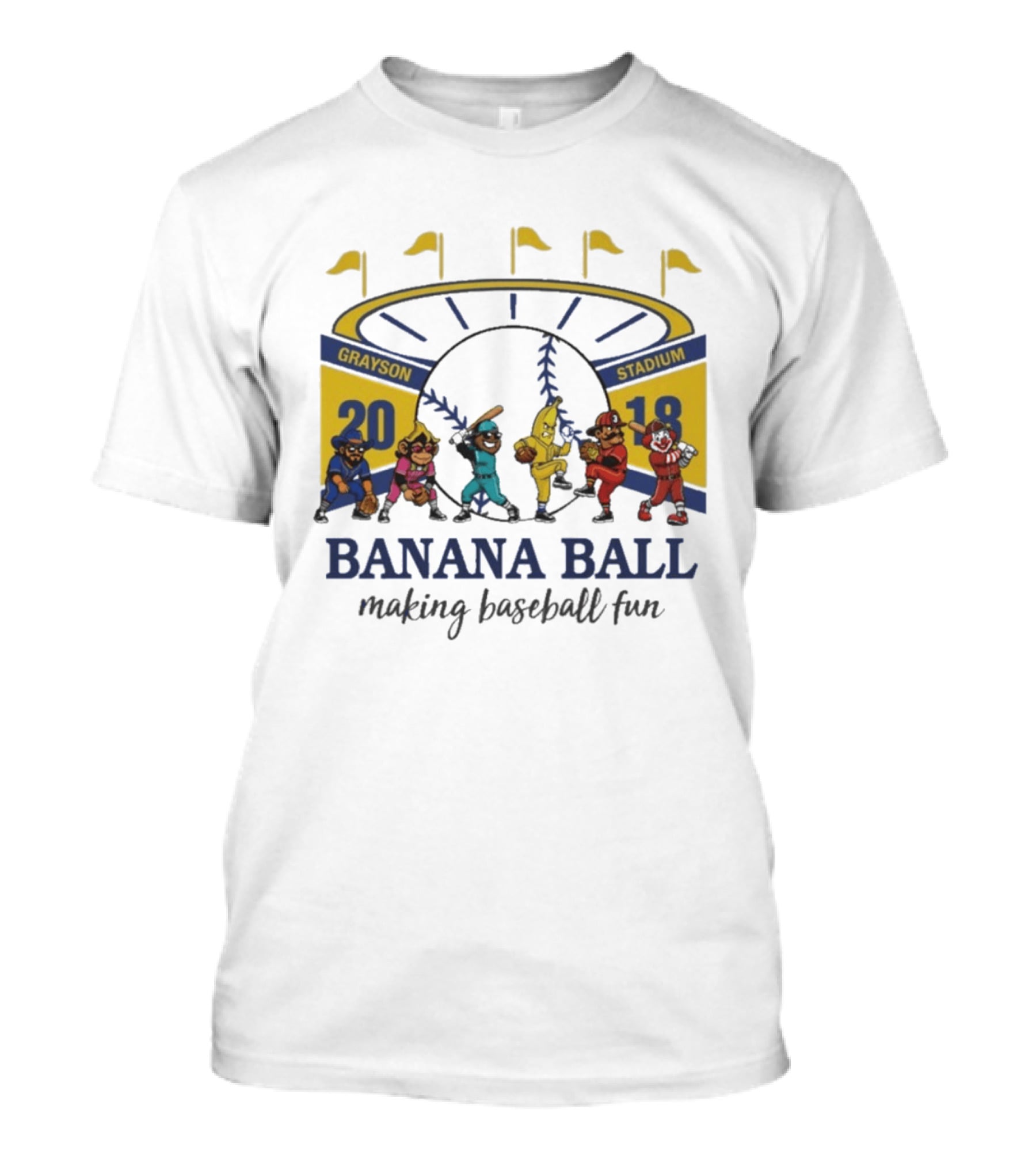 Grayson Stadium Banana Ball 2018 Making Baseball Fun T-Shirt