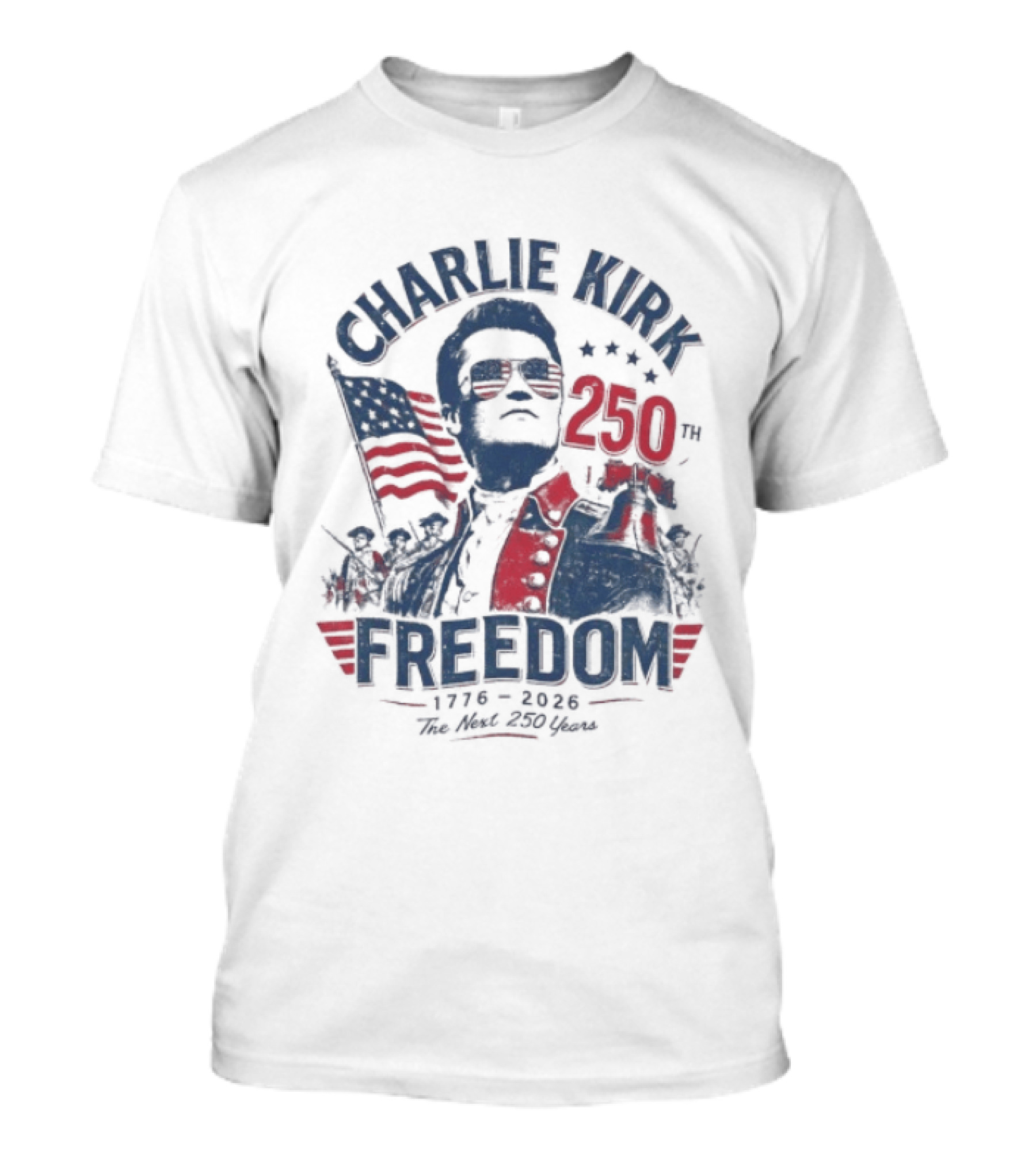 Charlie Kirk Freedom USA 250th Anniversary Patriotic Celebration T-Shirt