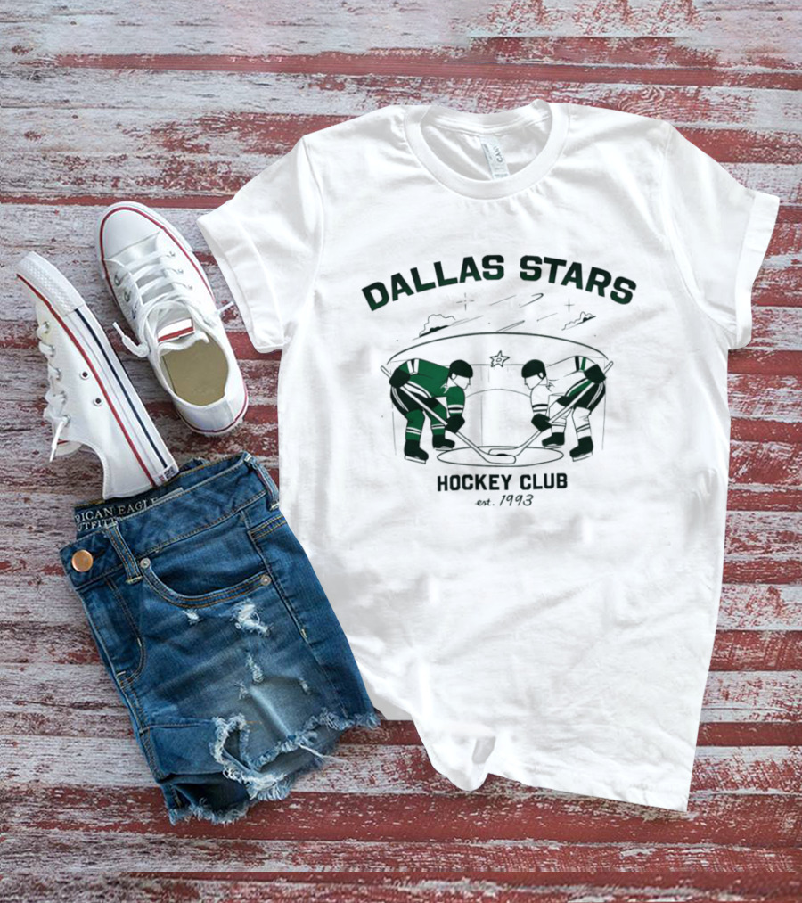 Dallas Stars Hockey Club Est 1993 Vintage Ice Battle Scene Classic Team Heritage T-Shirt