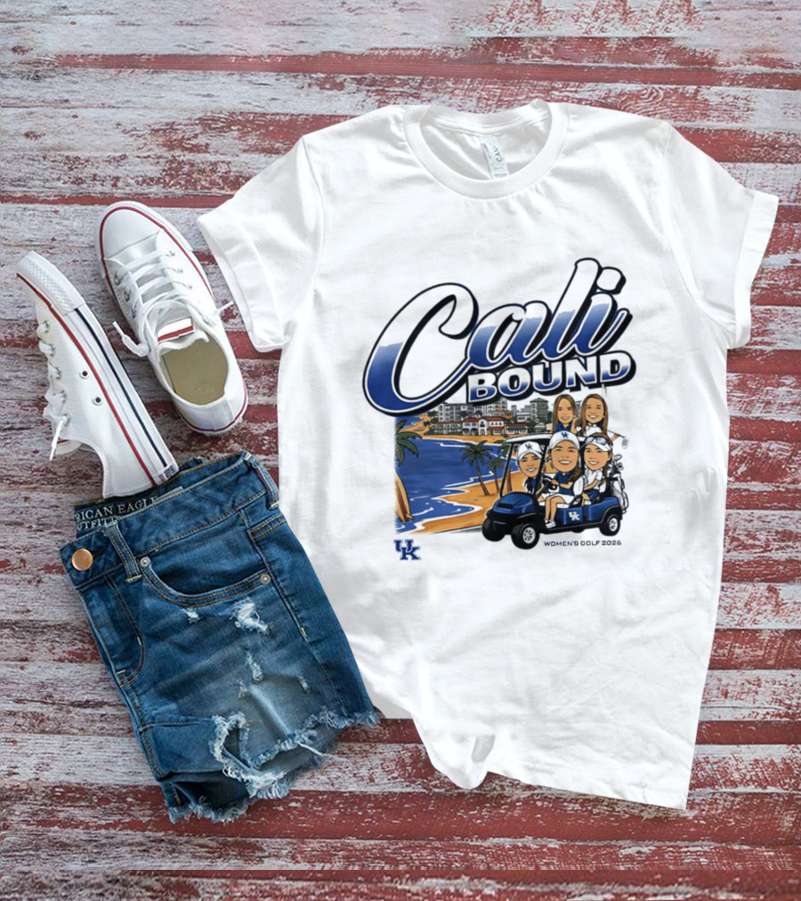 Kentucky Wildcats Women's Golf Cali Bound Team Caricature NCAA T-Shirt