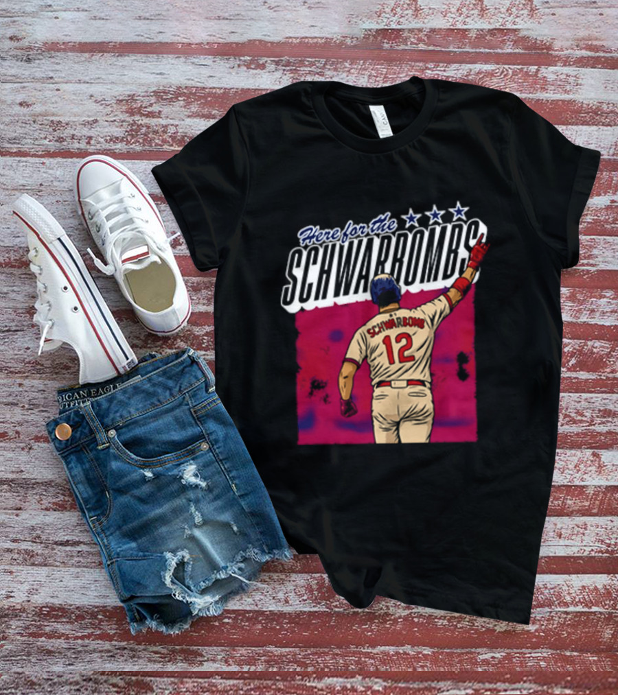 Here For The Schwarbombs Kyle Schwarber 12 Baseball T-Shirt