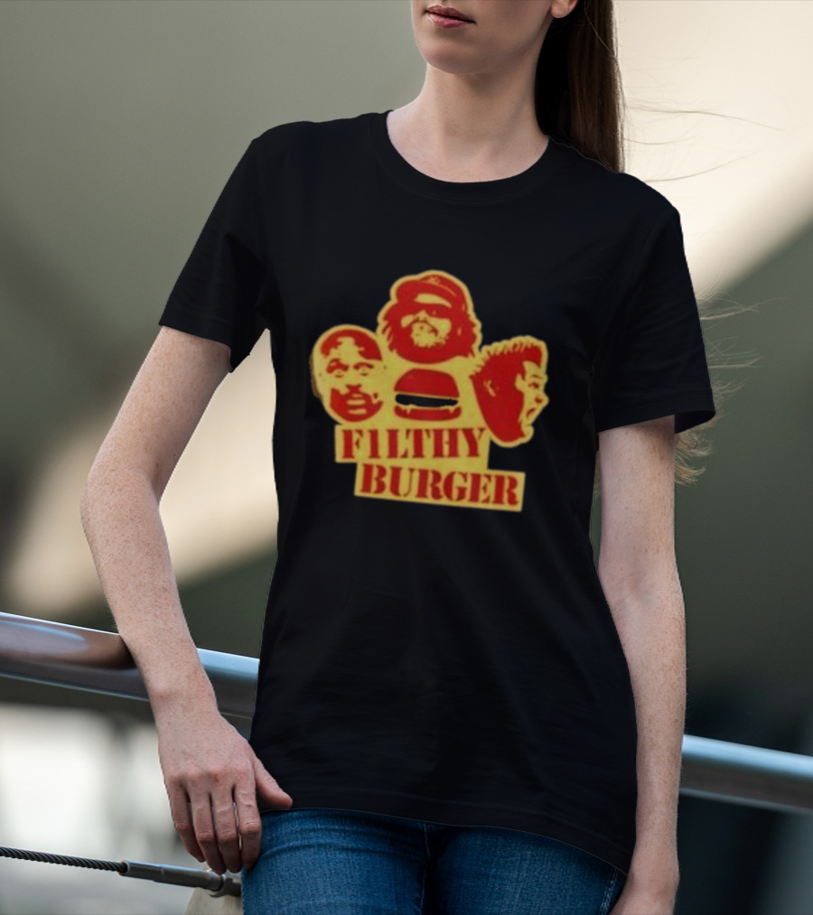 Filthy Burger Faces Iconic Humorous Expression Trio T-Shirt
