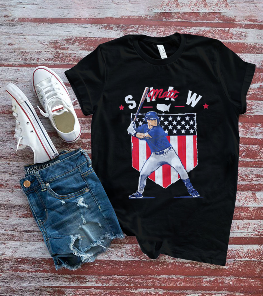 Matt Shaw Stars Stripes Chicago Cubs Baseball T-Shirt