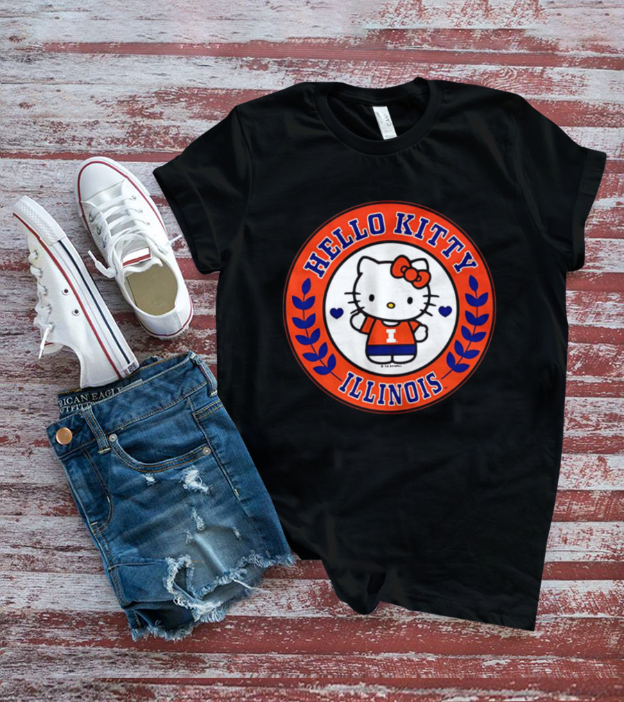 Hello Kitty Illinois I Fighting Illini T-Shirt