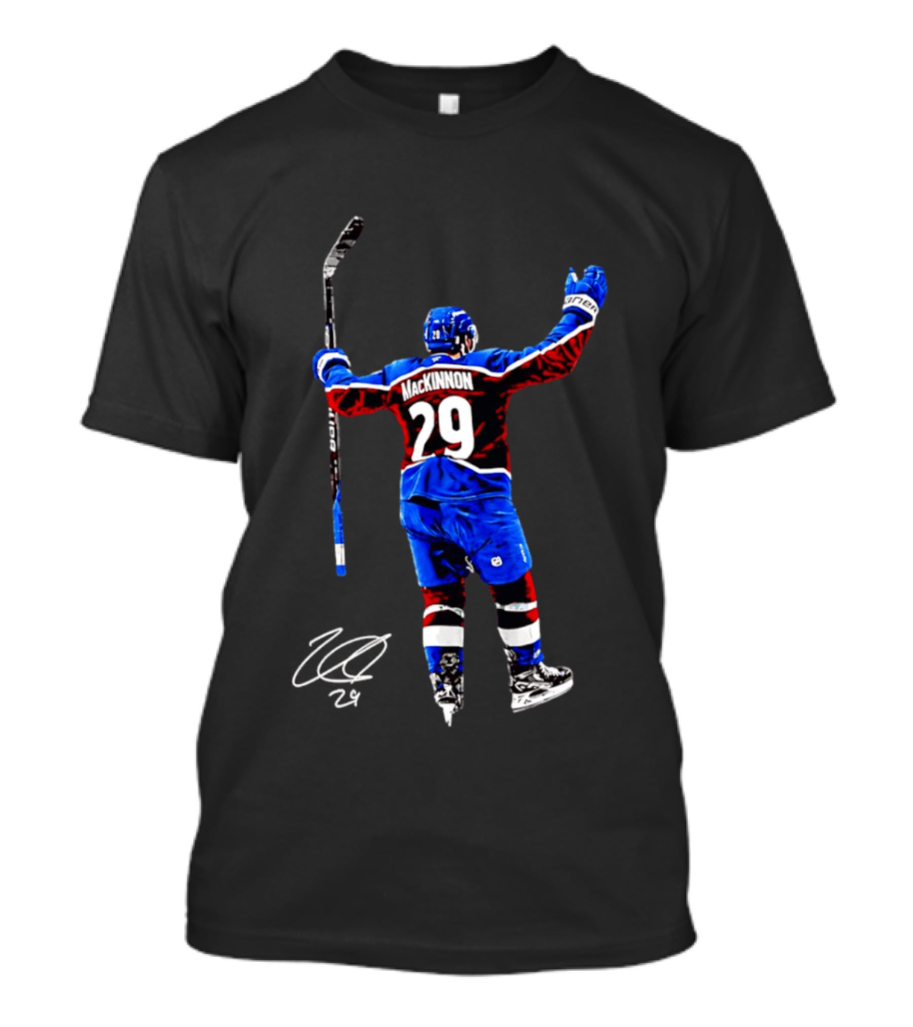 Nathan MacKinnon 29 Colorado Avalanche Hockey Celebration T-Shirt