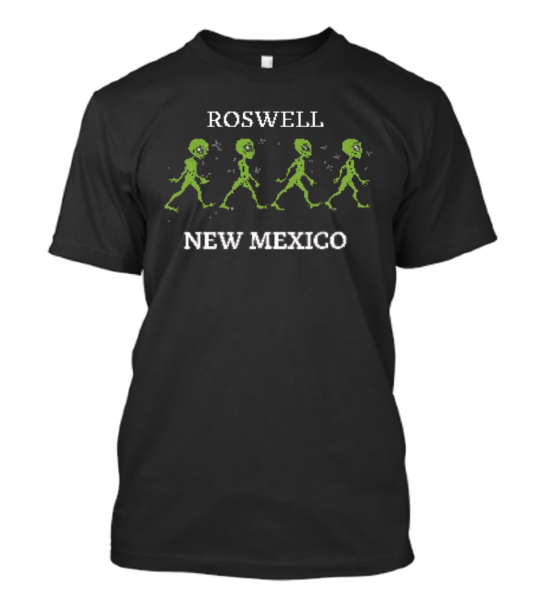 Roswell New Mexico Alien Walking Green Figures T-Shirt