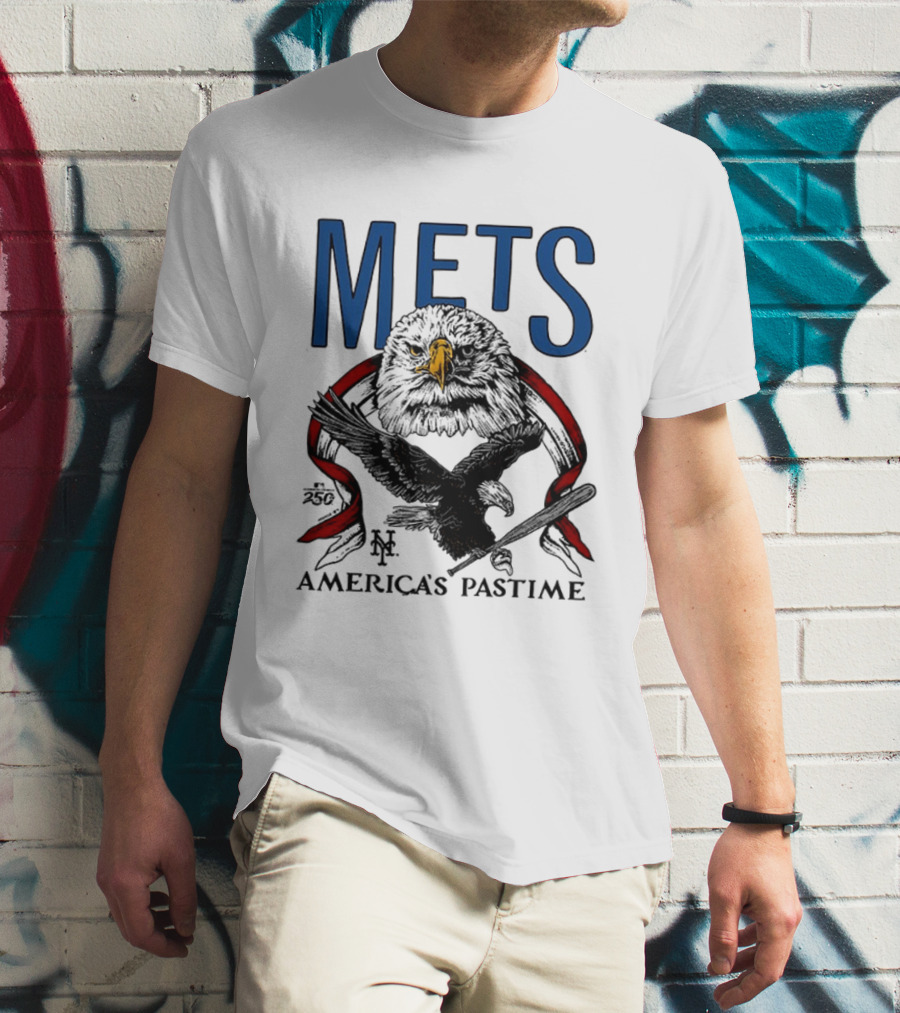 New York Mets Eagles 250th America's Pastime 2026 T-Shirt