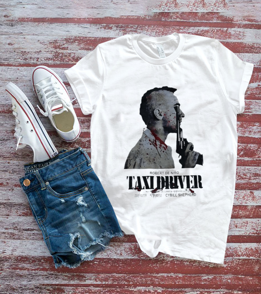 Taxi Driver Robert De Niro Travis Bickle Mohawk Gun Blood Splatter T-Shirt