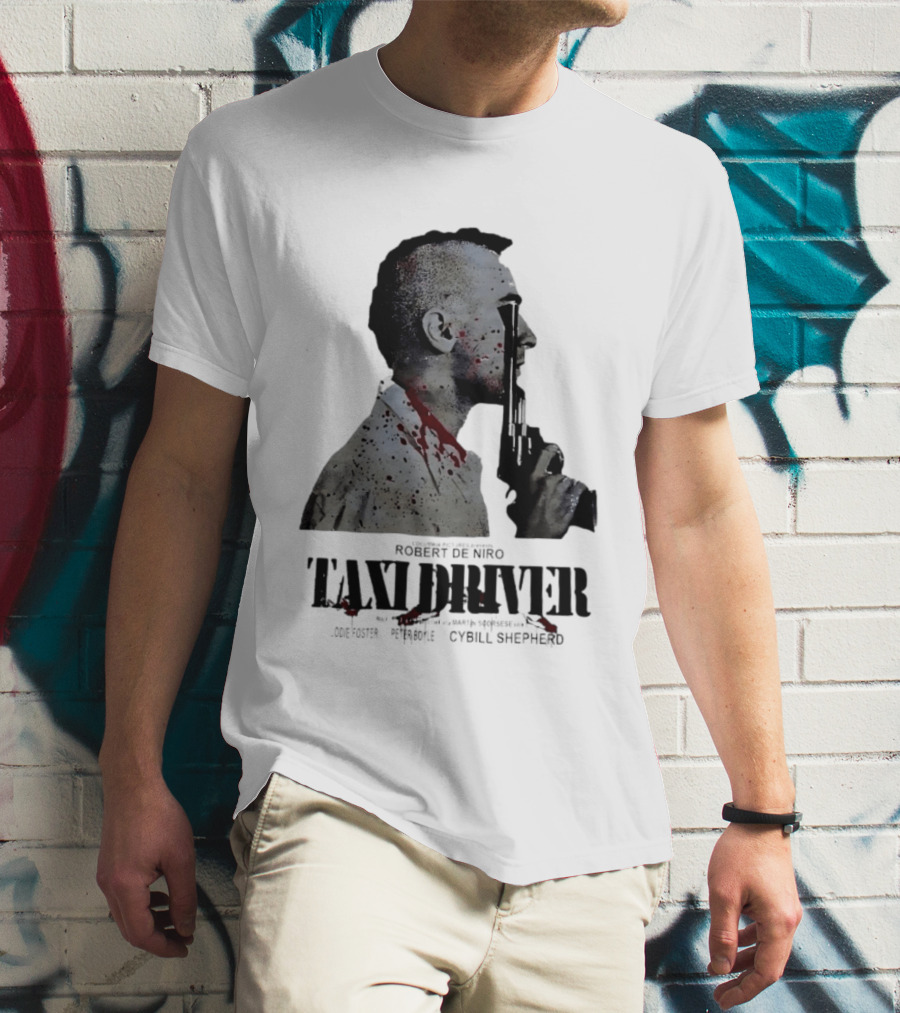 Taxi Driver Robert De Niro Travis Bickle Mohawk Gun Blood Splatter T-Shirt