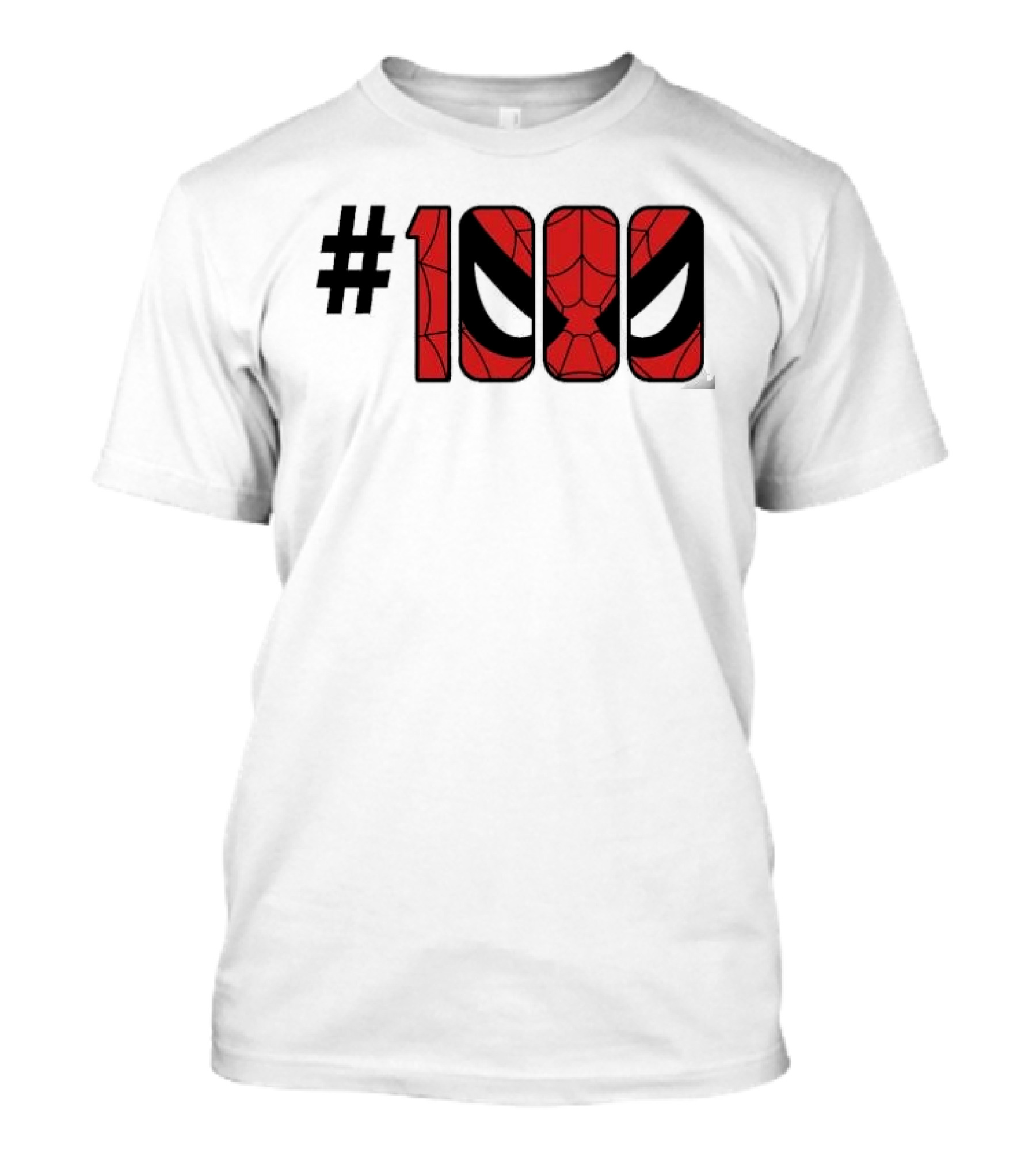 #1000 Spider Man Mask Red Web T-Shirt