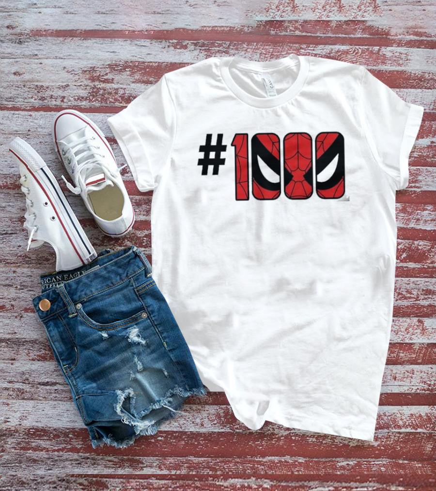 #1000 Spider Man Mask Red Web T-Shirt