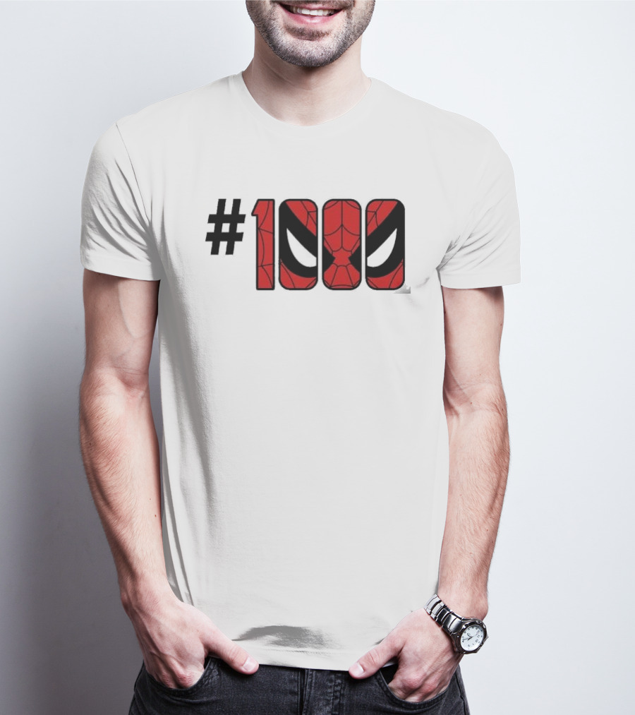 #1000 Spider Man Mask Red Web T-Shirt