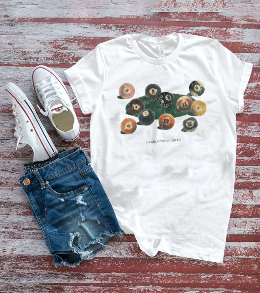 Lacelocks Sports Distressed Numbered Billiard Pool Balls T-Shirt