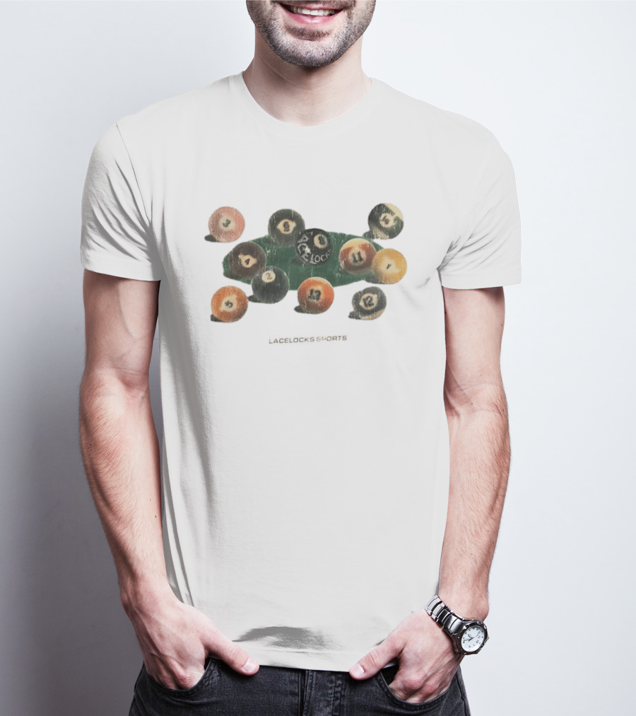 Lacelocks Sports Distressed Numbered Billiard Pool Balls T-Shirt