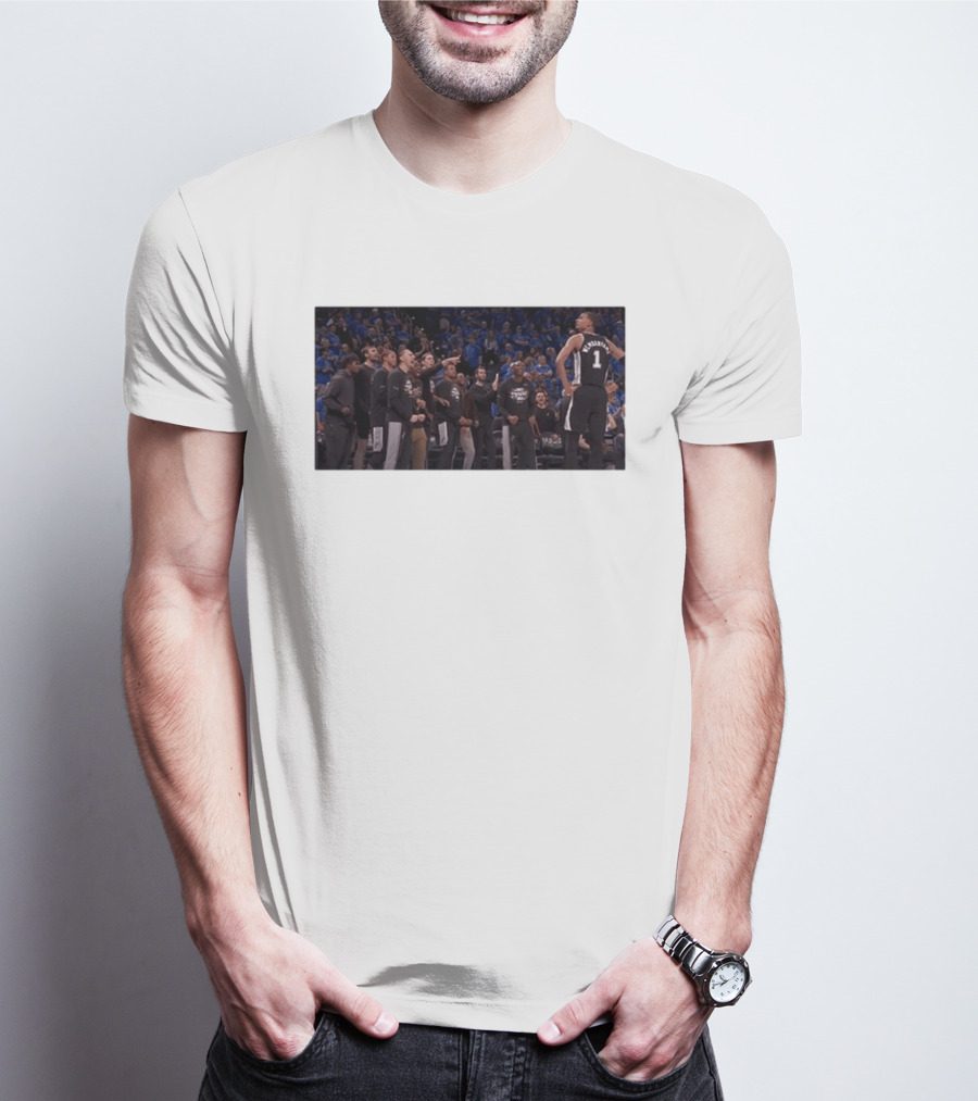Victor Wembanyama Cold Celebration Against OKC In Black Jersey T-Shirt