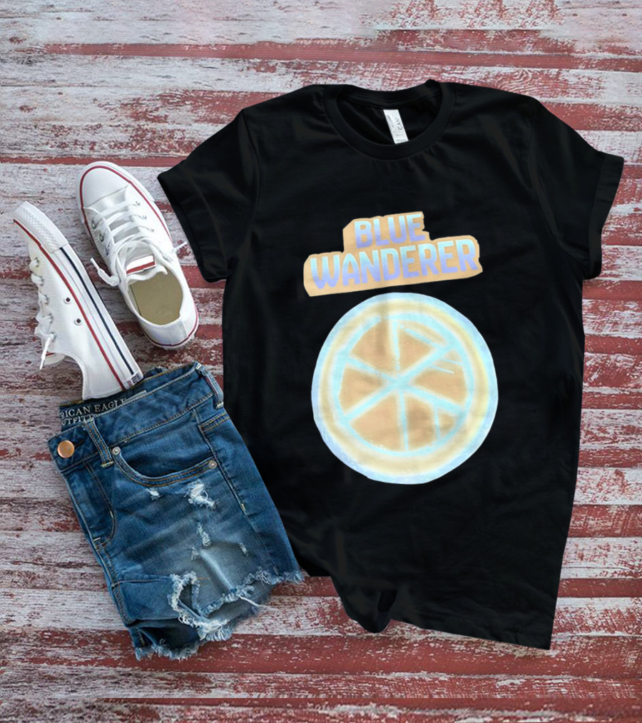 Blue Wanderer Basketball Neon Glow Circle T-Shirt