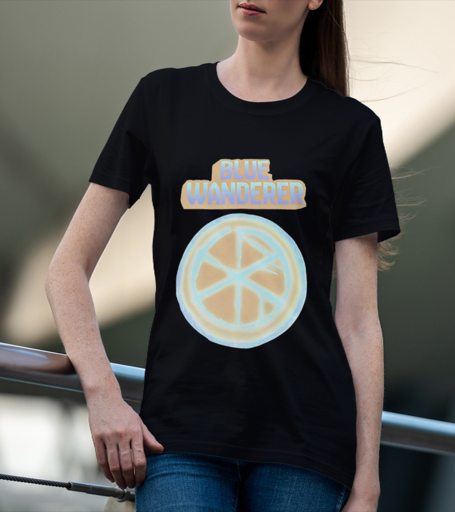 Blue Wanderer Basketball Neon Glow Circle T-Shirt