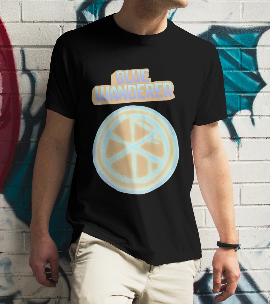 Blue Wanderer Basketball Neon Glow Circle T-Shirt