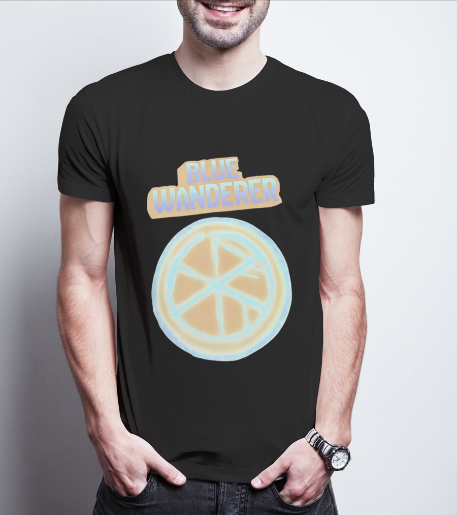 Blue Wanderer Basketball Neon Glow Circle T-Shirt