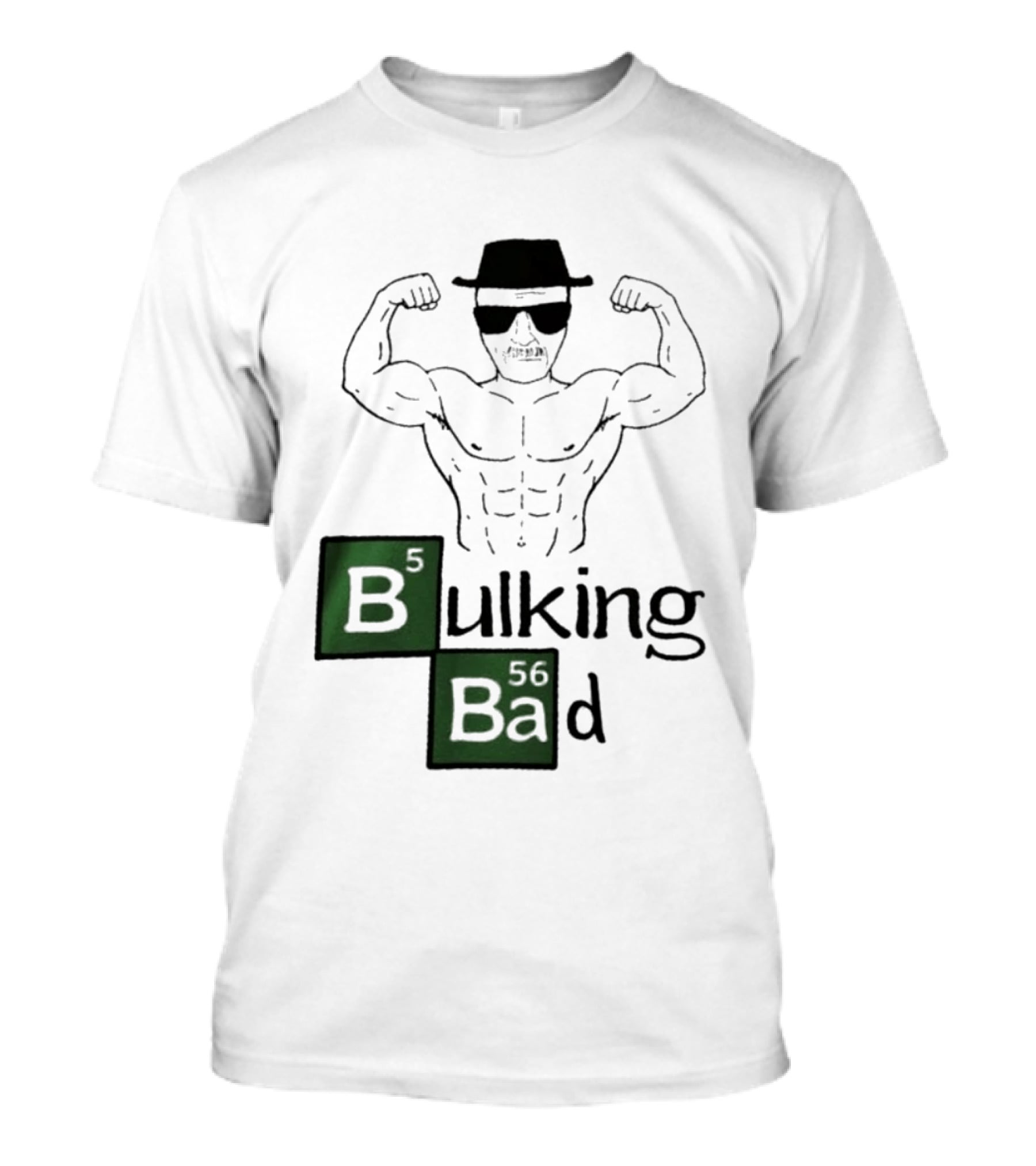 Bulking Bad Walter White Muscular Gym Periodic Table T-Shirt