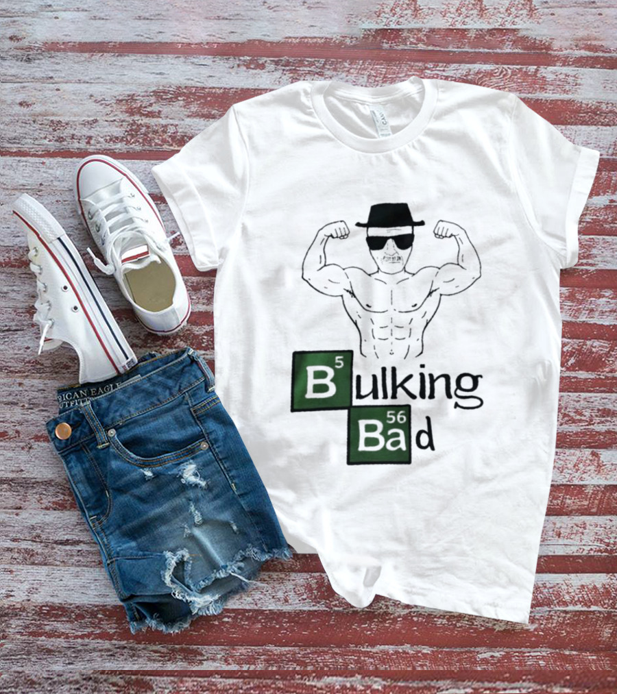 Bulking Bad Walter White Muscular Gym Periodic Table T-Shirt