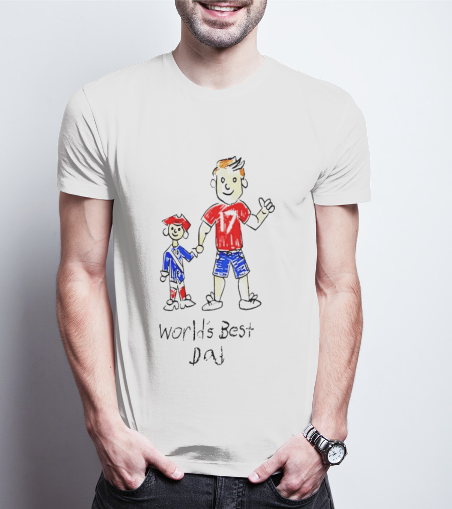 Buffalo Bills World's Best Dad Father's Day Kids Drawing T-Shirt