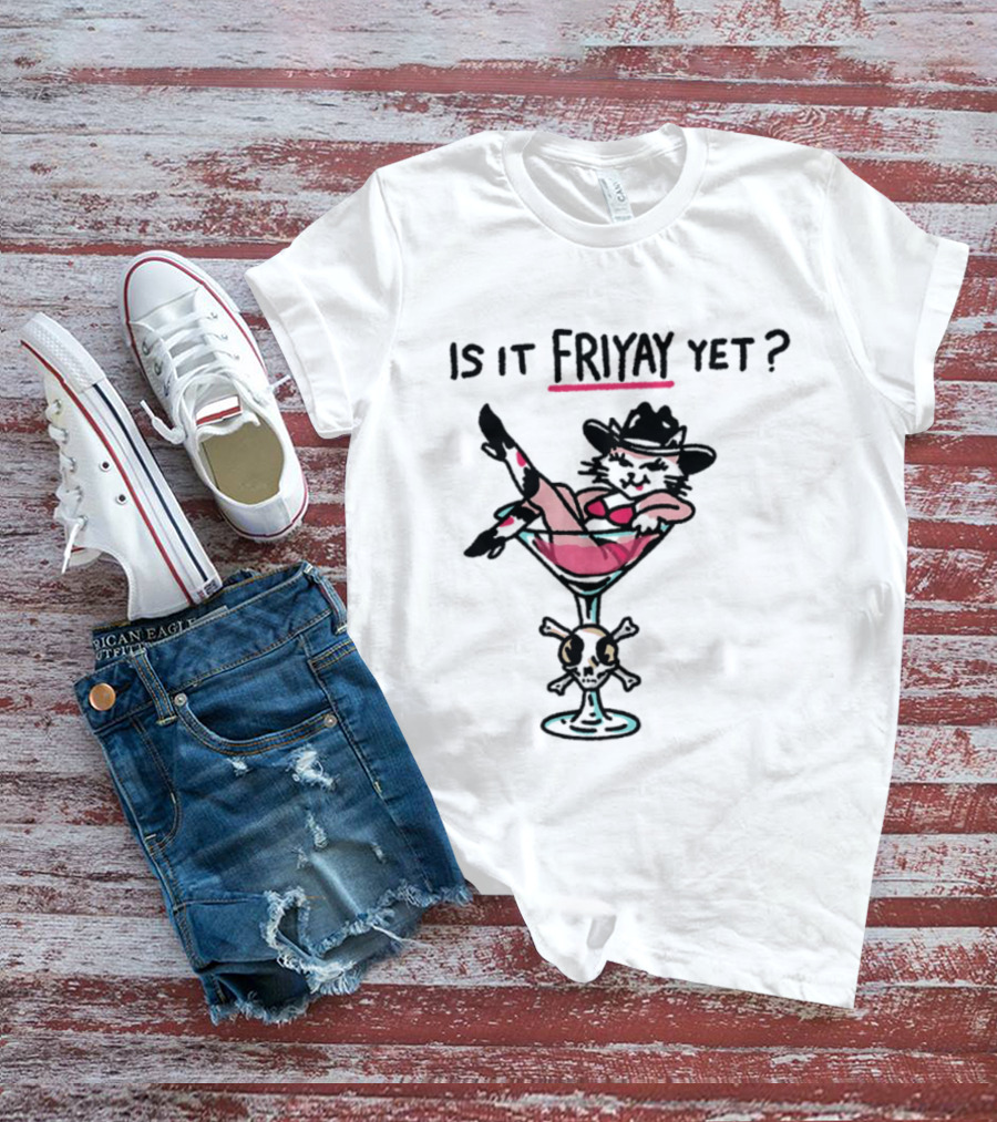 Is It Friyay Yet Cowboy Catwoman Cartoon T-Shirt