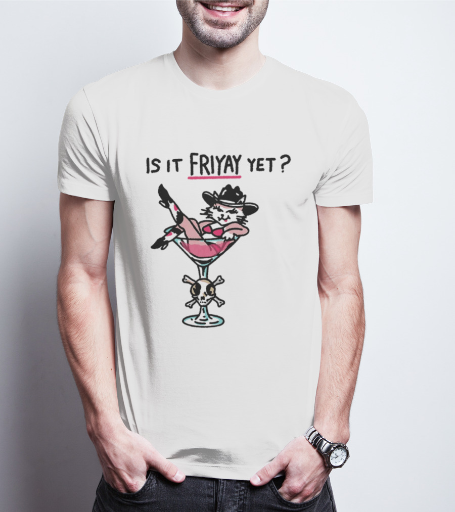 Is It Friyay Yet Cowboy Catwoman Cartoon T-Shirt