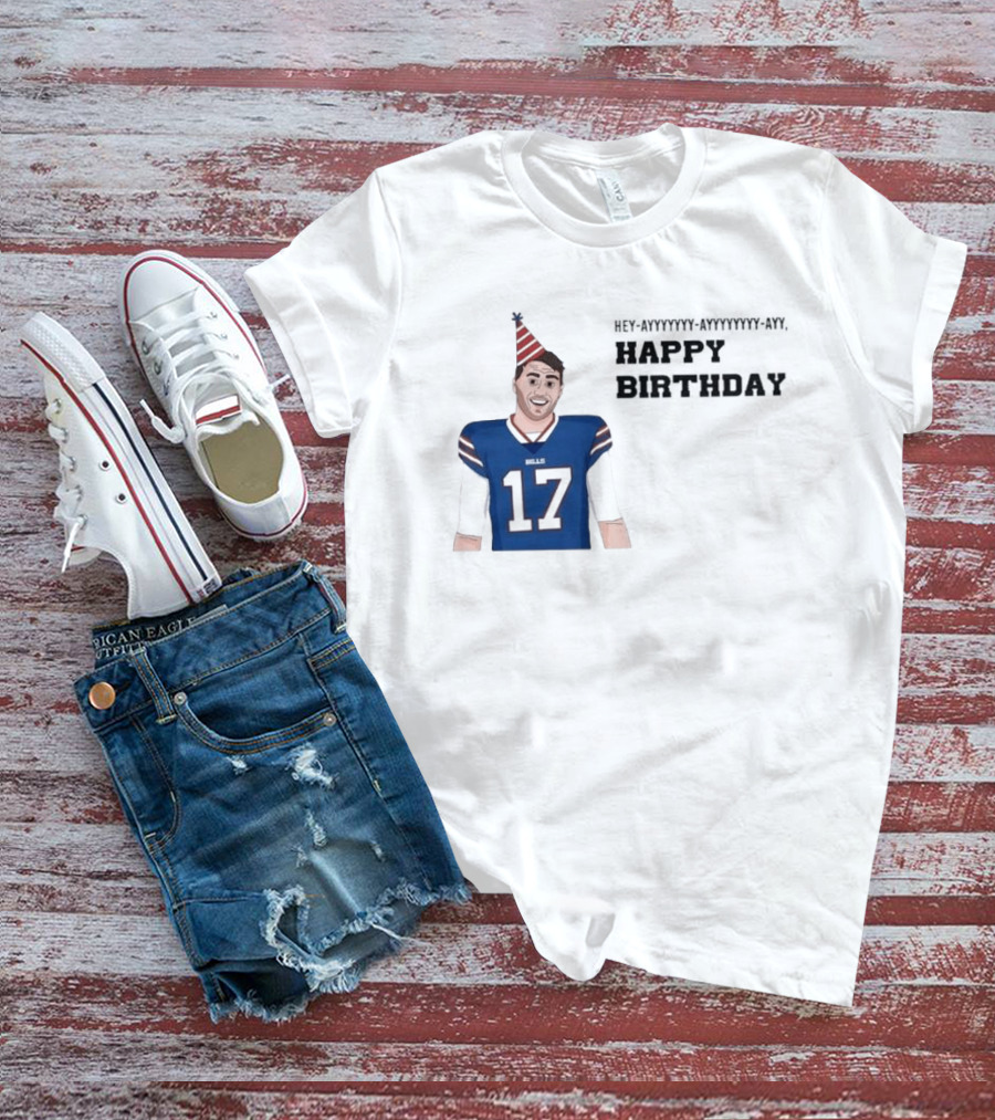 Happy 30th Birthday Josh Allen 17 Bills T-Shirt