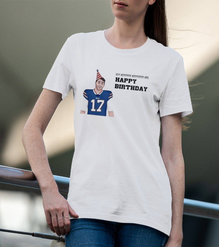 Happy 30th Birthday Josh Allen 17 Bills T-Shirt