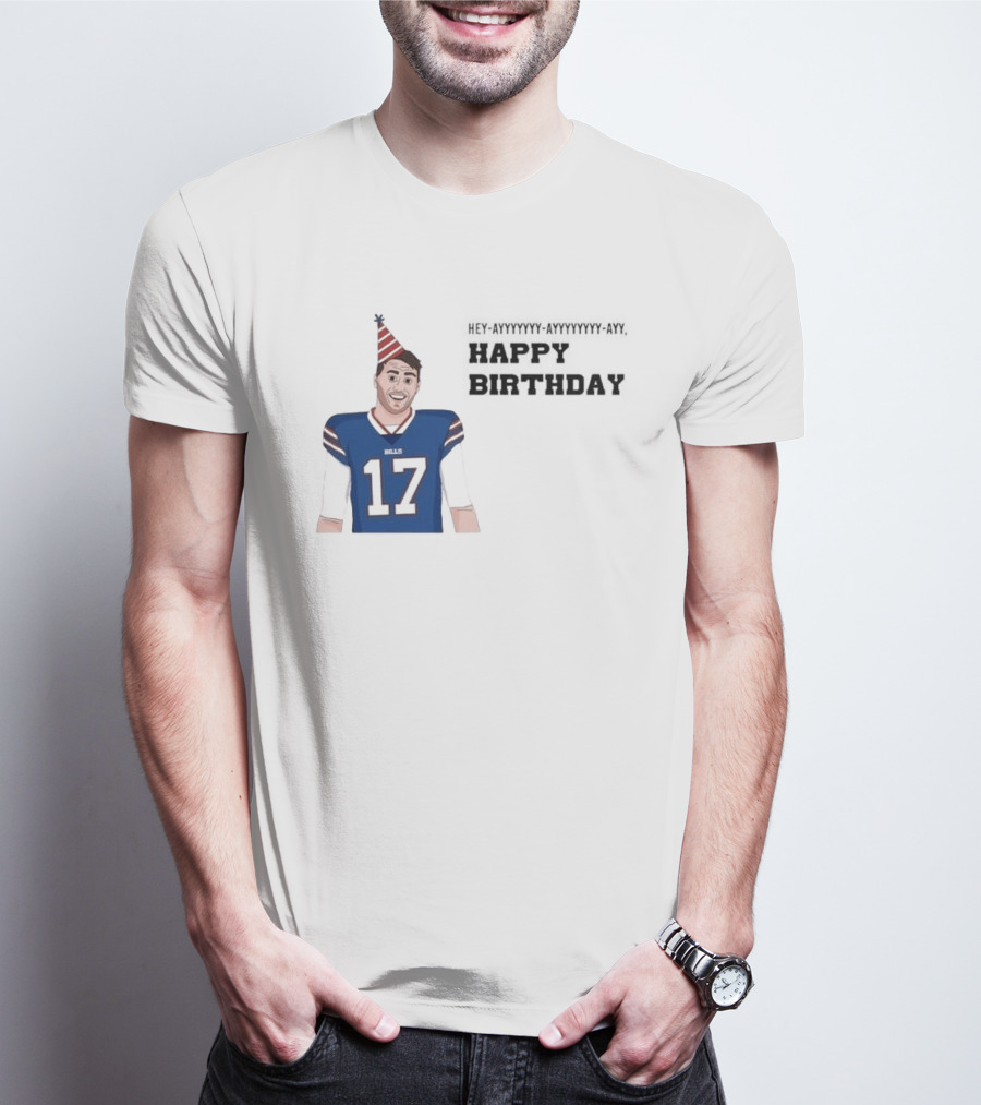 Happy 30th Birthday Josh Allen 17 Bills T-Shirt