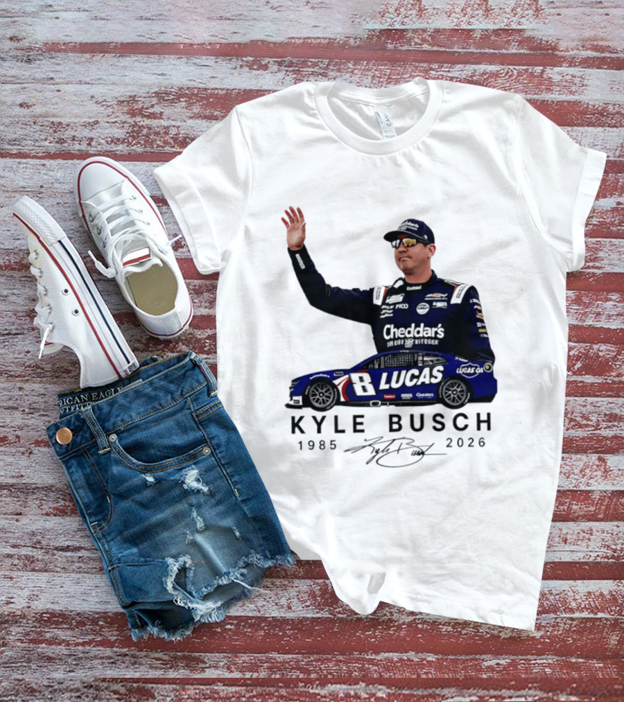 Kyle Busch Rowdy 1985 2026 Cheddars Lucas Racing 8 T-Shirt