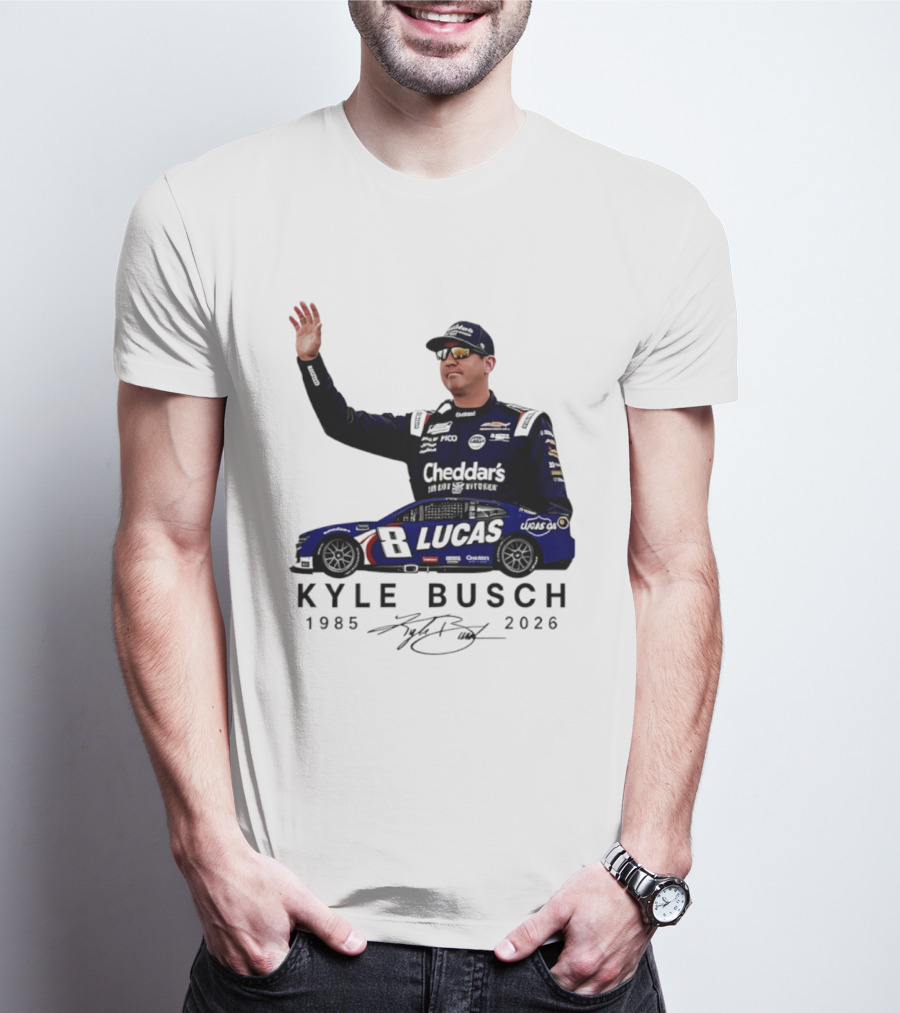 Kyle Busch Rowdy 1985 2026 Cheddars Lucas Racing 8 T-Shirt