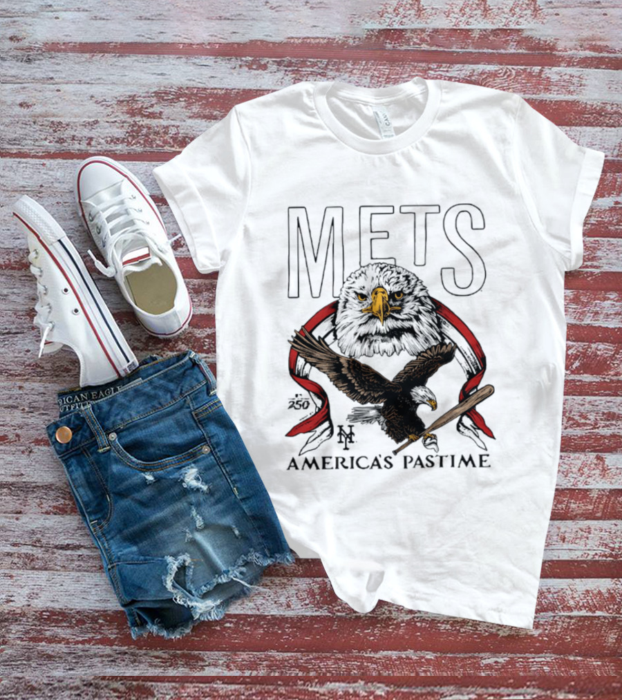 New York Mets America's Pastime 250th Anniversary Eagle And Bat T-Shirt